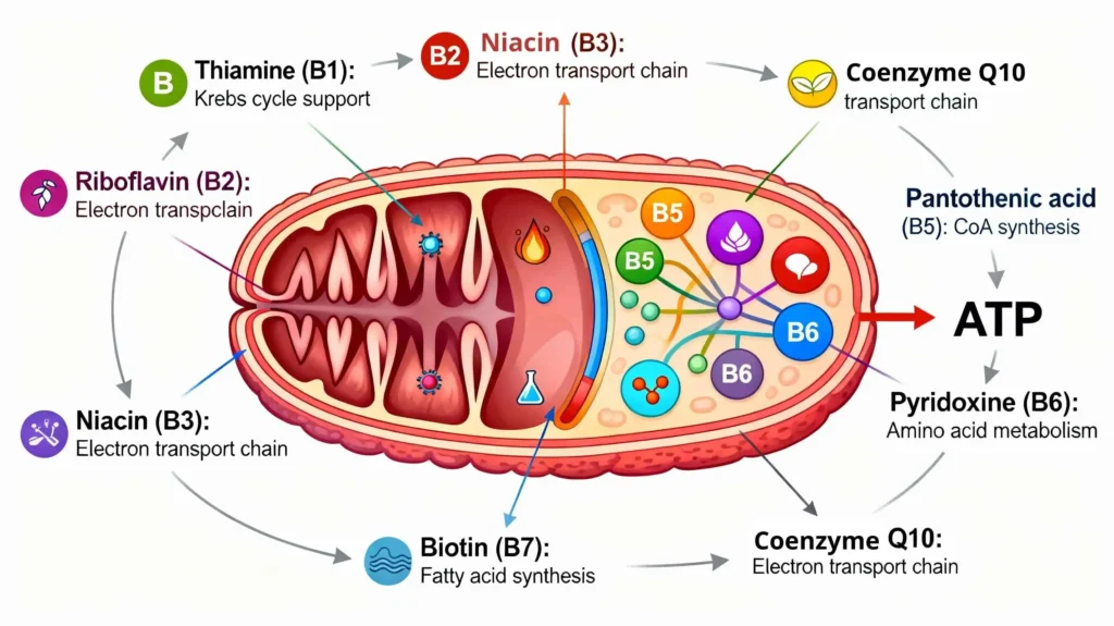 Mitochondrial vitamins and their functions