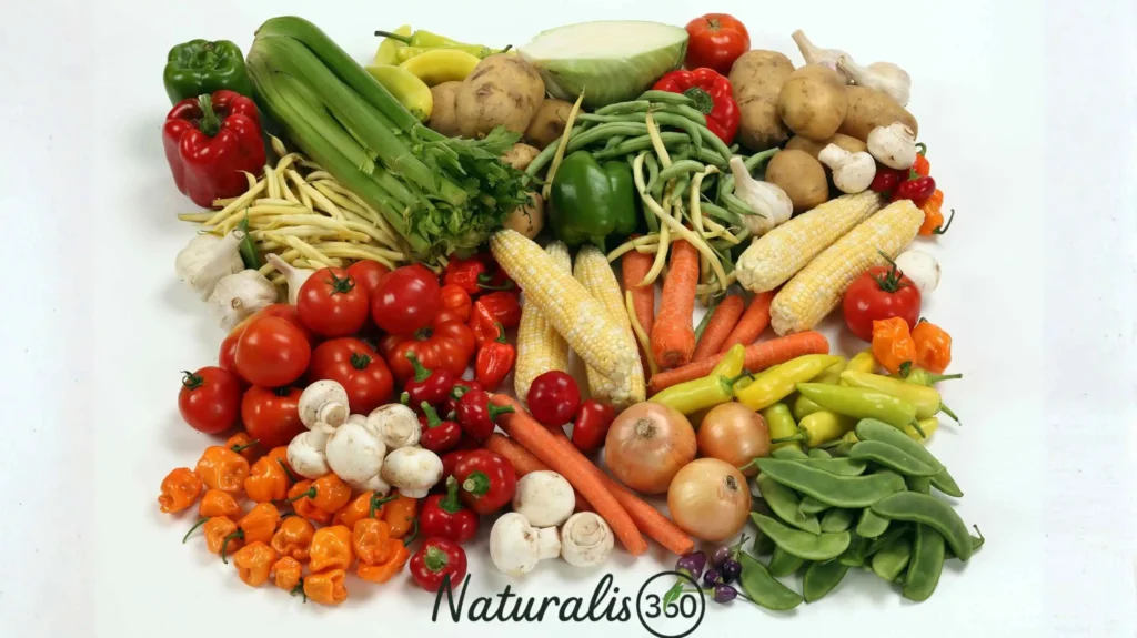 Colorful assortment of fresh vegetables for gut health.