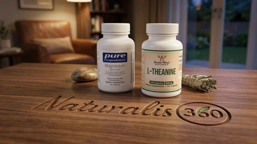 magnesium glycinate and L-theanine natural sleep aids capsules