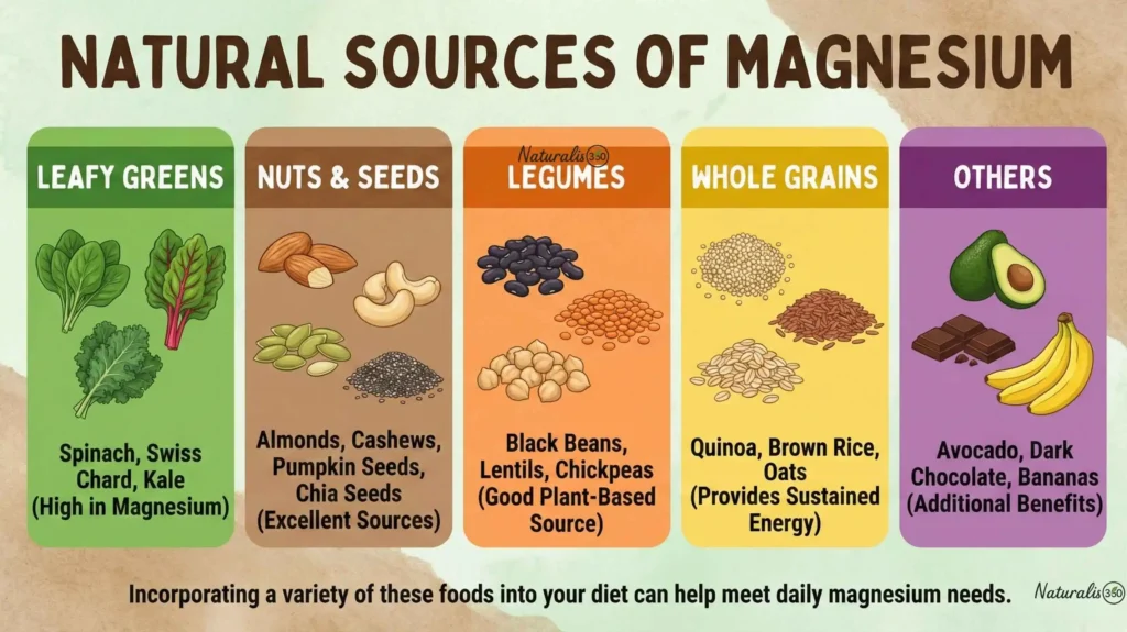 magnesium rich foods for sleep pumpkin seeds spinach almonds avocado dark chocolate